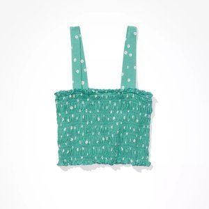 American Eagle Cropped Smocked Tank Top